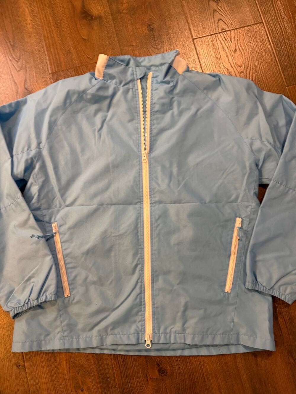 gap light blue lightweight wind breaker rain jacket